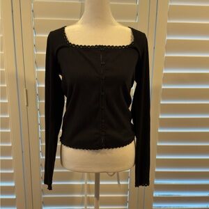 J. Crew Black Long Sleeve Top